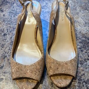Cole Haan Women's Cork Peep-Toe Heels